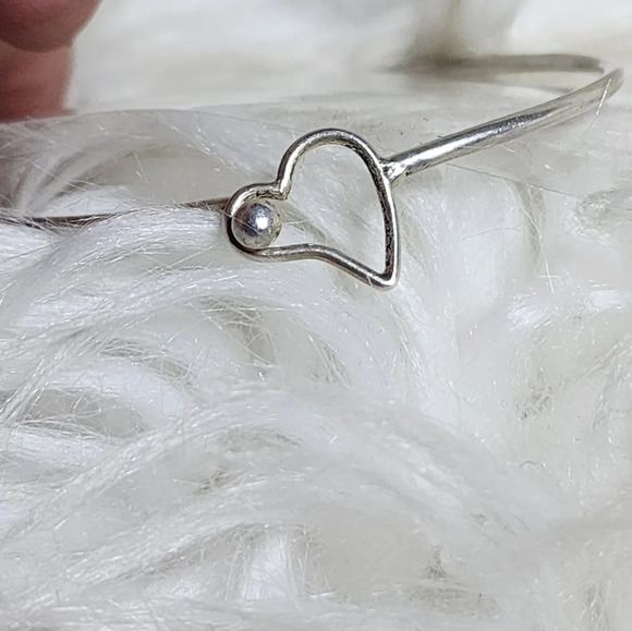 Vintage Free-form sterling heart bracelet - Picture 2 of 6